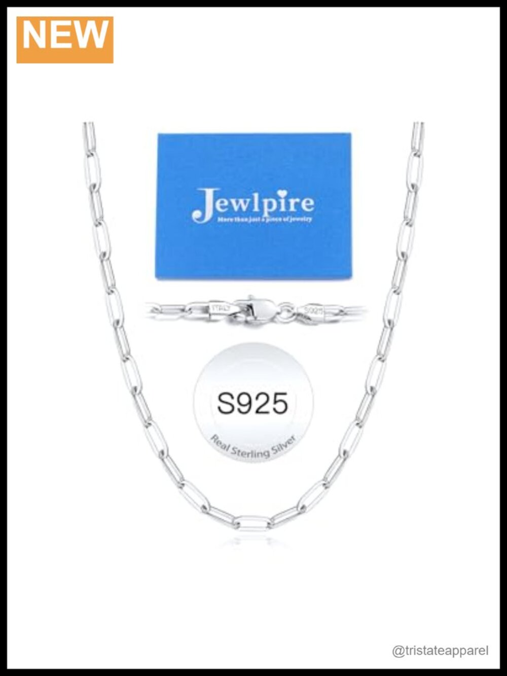 14K Gold Plated 925 Sterling Silver Paperclip Chain Necklace 5mm